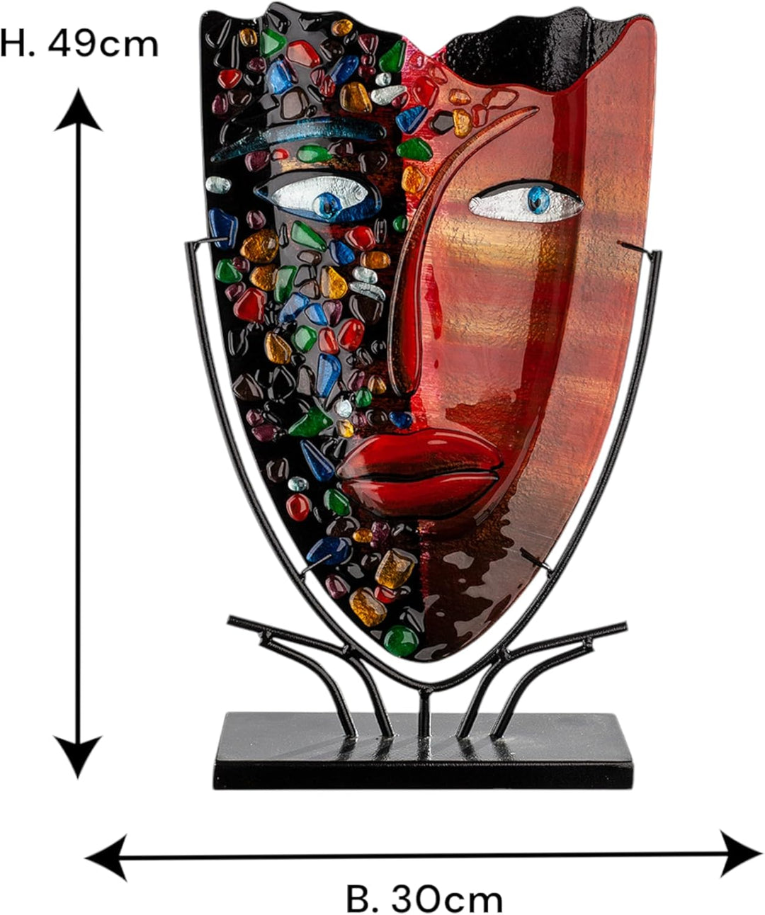 GILDE GLAS art Design Vase - Deko Wohnzimmer - Geschenke für Frauen H 46 cm