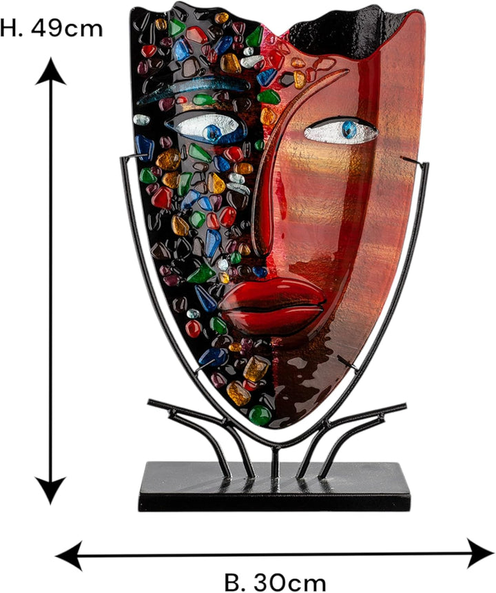 GILDE GLAS art Design Vase - Deko Wohnzimmer - Geschenke für Frauen H 46 cm