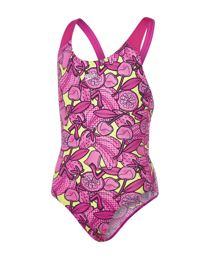Speedo Mädchen Comet Crush Allover Splashback Swimwear 168 Electric Pink/Lime Punch/Pink Haze, 168 E