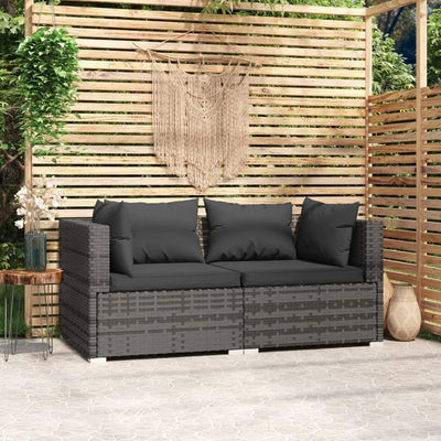 Gecheer 2-Sitzer-Sofa mit Kissen Terrassensofa Gartensofa Ecksofa Lounge Gartensofa Gartenmöbel Gart