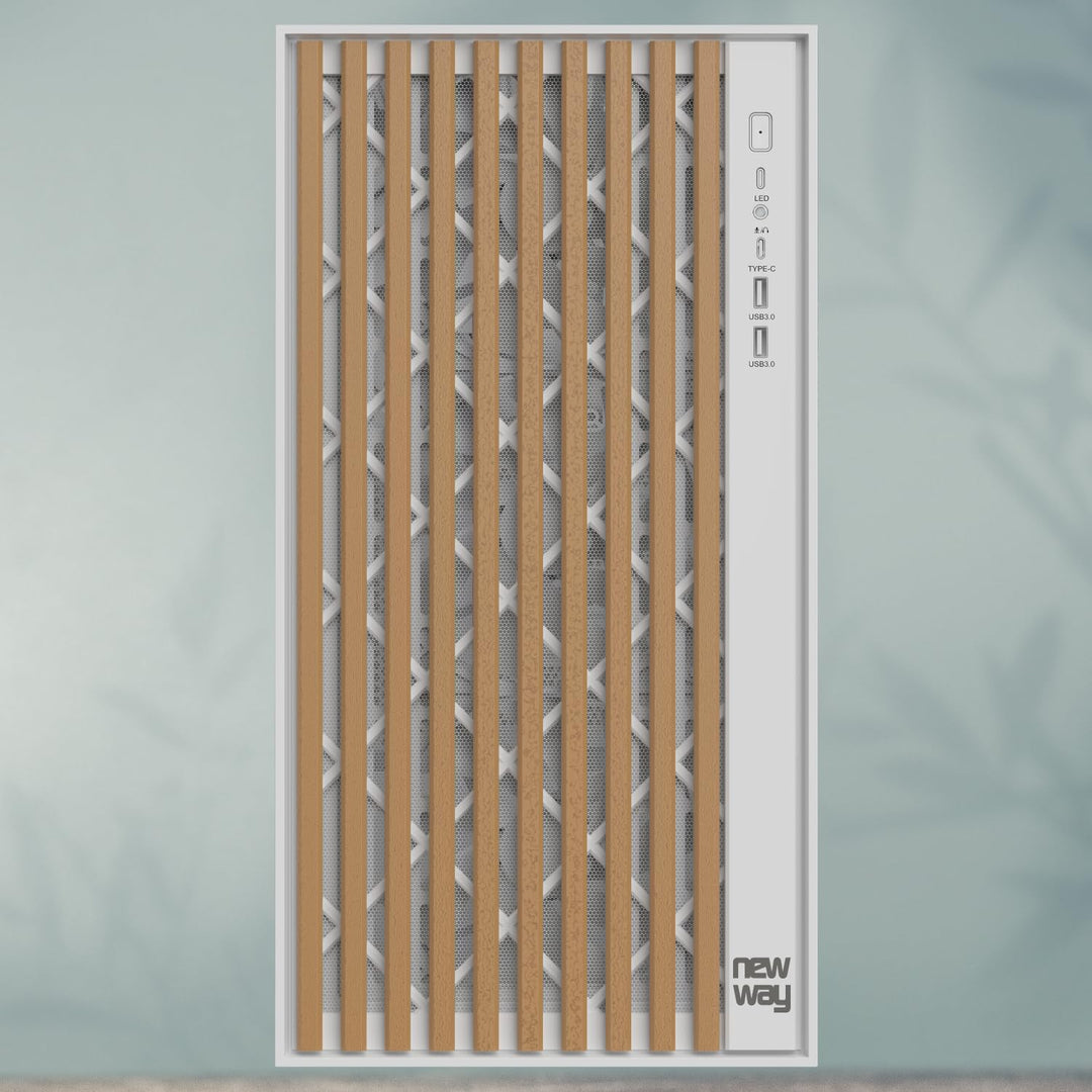 2024 Neu - NW1 PC-Gehäuse aus Holz - Mittlere Tower kompatibel mit ATX/Micro-ATX/ITX – Typ C USB – L