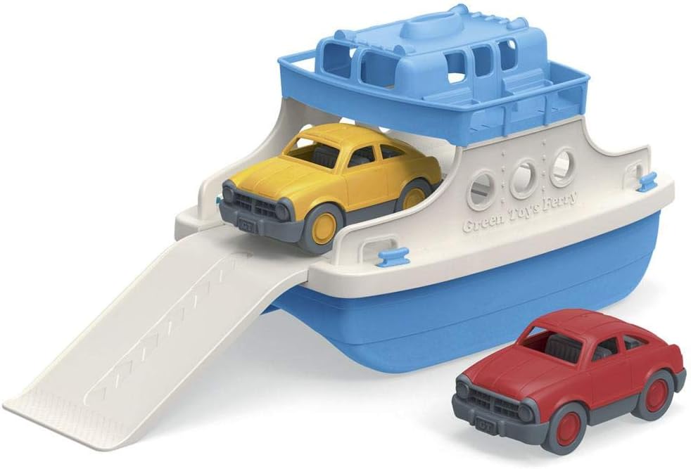 Green Toys Fähre mit Autos blau-weiss nachhaltiges Spielzeug