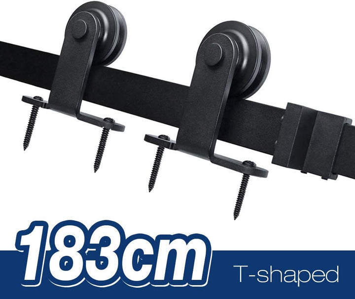 183cm Schiebetürbeschlag Set, Schiebetürsystem für Innentüren, Schiebetür Komplettset mit Umlenkroll