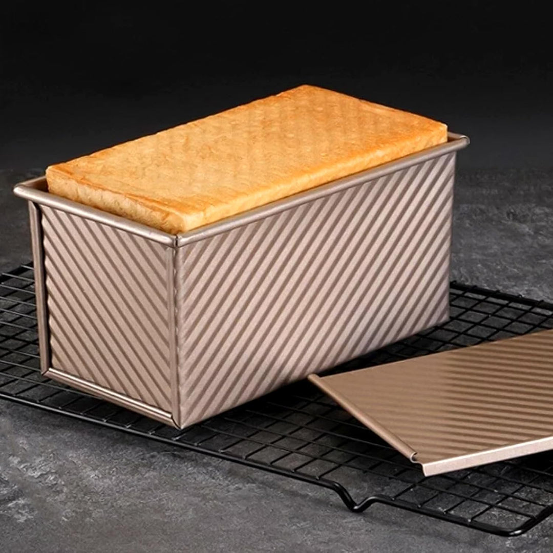 2 Stück Toastbrot Backform mit Deckel 550G, Toast Backform Brotbackform Tief, Antihaft Brot Kastenfo