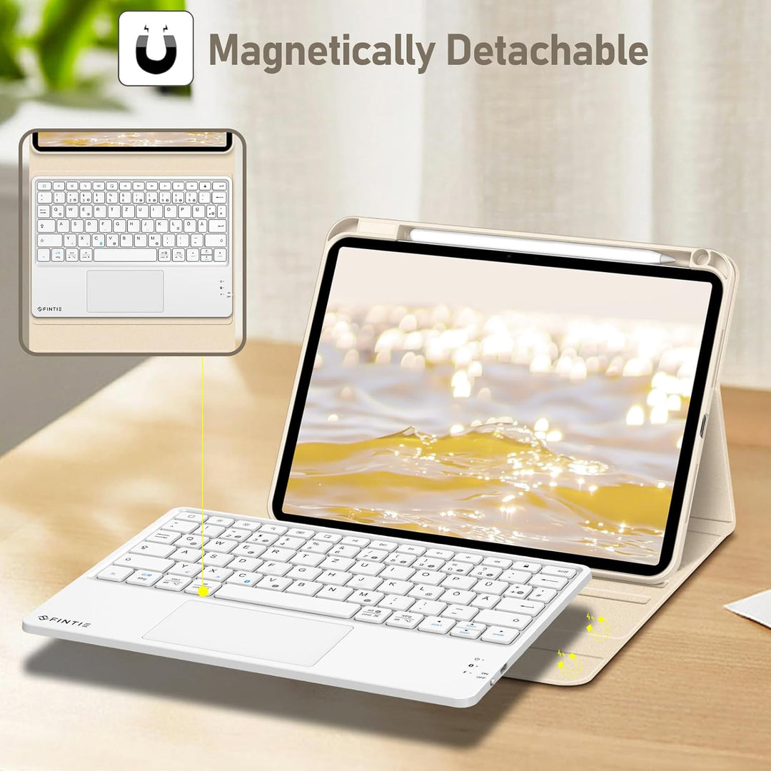 FINTIE Tastatur Hülle für iPad Pro 11 Zoll 2024 (m4), Soft TPU Rückseite Schutzhülle mit Stifthalter
