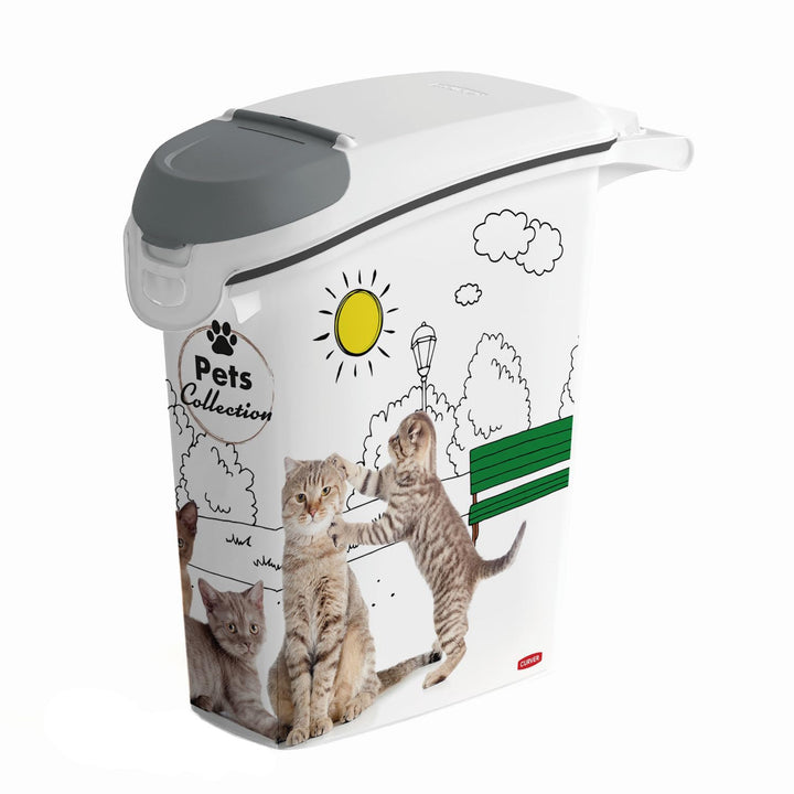 Curver PetLife Aufbewahrungsbehälter für Streu Vorratsbehälter für Katzenstreu 10 kg / 23L 23,2 x 49