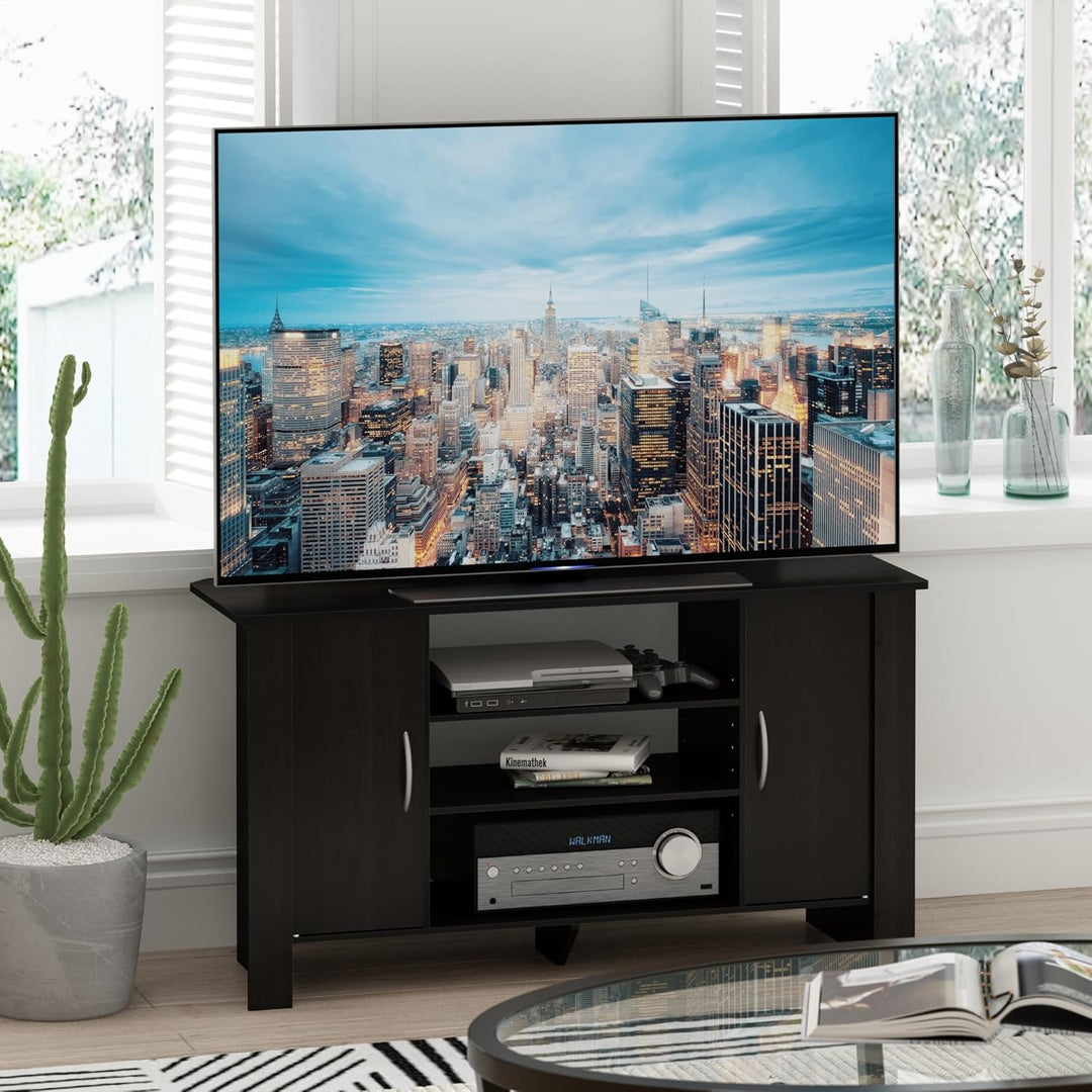 Furinno Econ TV Stand Unterhaltungszentrum, Espresso, 106.9 (Breite) x 57.9 (Höhe) x 34.3 (Tiefe) cm