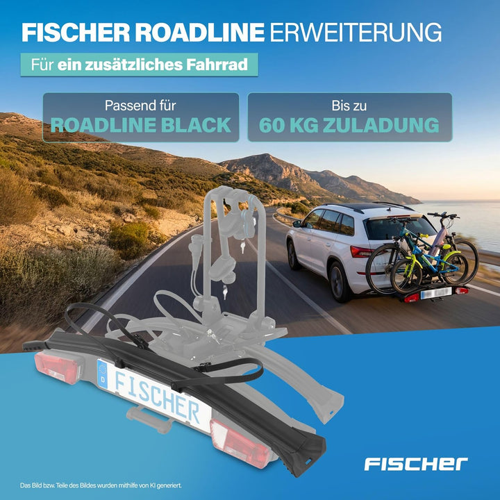 FISCHER Erweiterungssatz für Fahrradträger RoadLine Black, inklusive Montagematerial, für ein 3. Fah