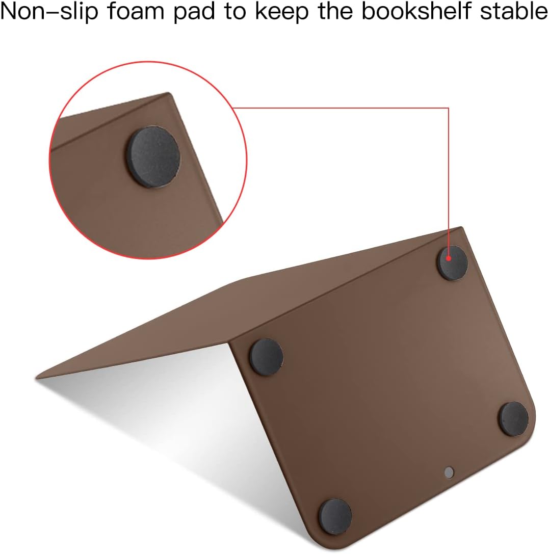 MSDADA Buchstützen aus Metall L, 102x203x135mm, 3 Paar CD Buchständer Kinder, Bücherregal für Schule