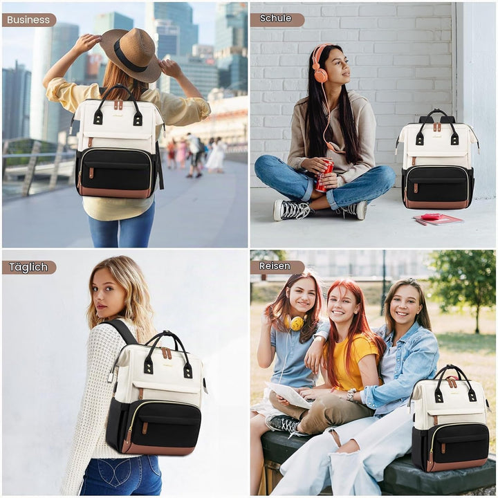 LOVEVOOK Rucksack Damen Laptop Rucksäcke mit Laptopfach 15.6 Zoll | Schulrucksack Mädchen Teenager