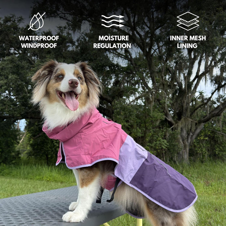 Spark Paws Hunderegenmantel, wasserdichte, Winddichte Regenjacke, für kleine, mittelgrosse, grosse u