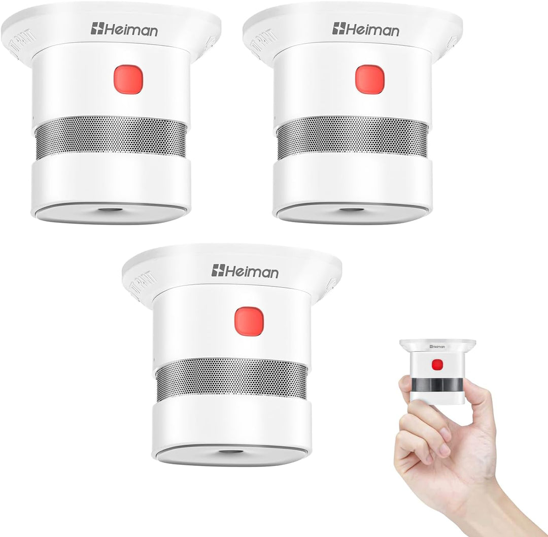 HEIMAN Mini Rauchmelder Feuermelder mit 10 Jahren Batterielaufzeit Brandmelder,TÜV und EN14604 Zerti