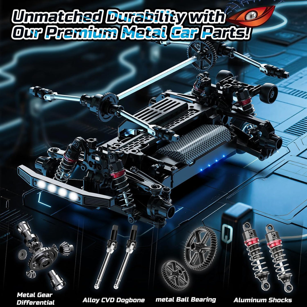 DEERC 9308E Ferngesteuertes Auto 1:16 All Terrain Fast RC Monster Truck 40 KPH, 2,4 GHz 4WD High Spe