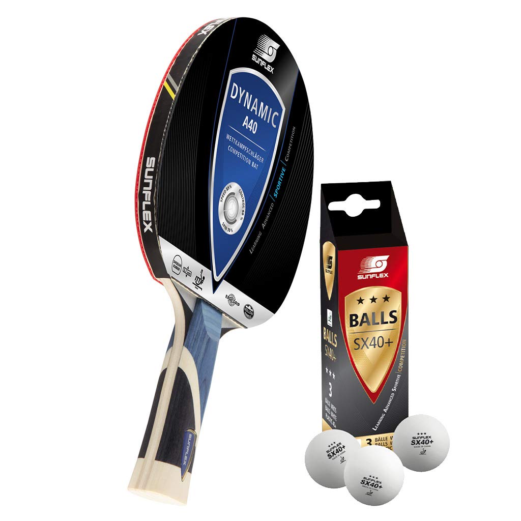 Sunflex® Dynamic A40 Tischtennisschläger | Tischtennis Racket TT Bat mehrfarbiger Wettkampfschläger