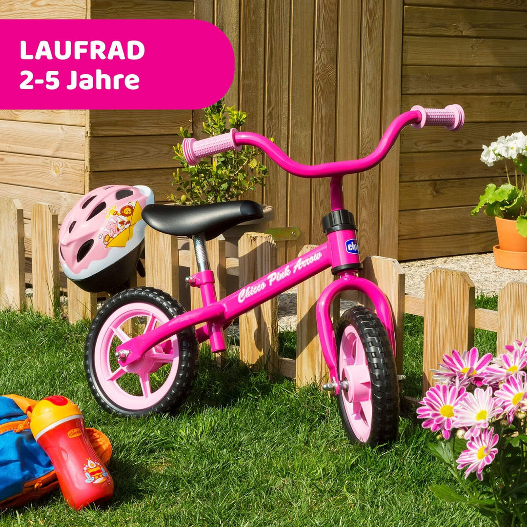 Chicco Pink Arrow Laufrad für Kinder 2-5 Jahre, fürs Gleichgewicht, mit höhenverstellbarem Sattel un