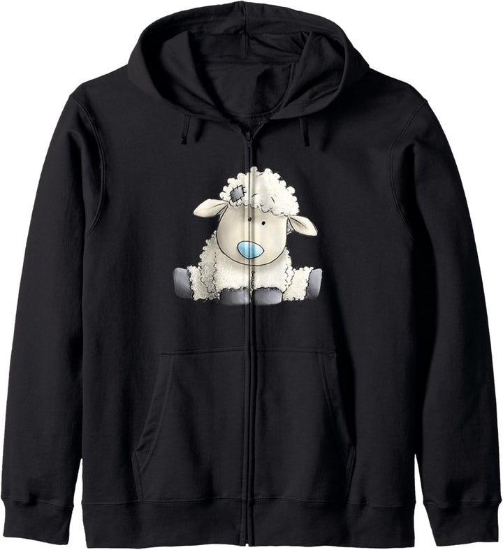 Vintage niedliche weisse Baby-Schafe, die mit Liebe schauen Kapuzenjacke