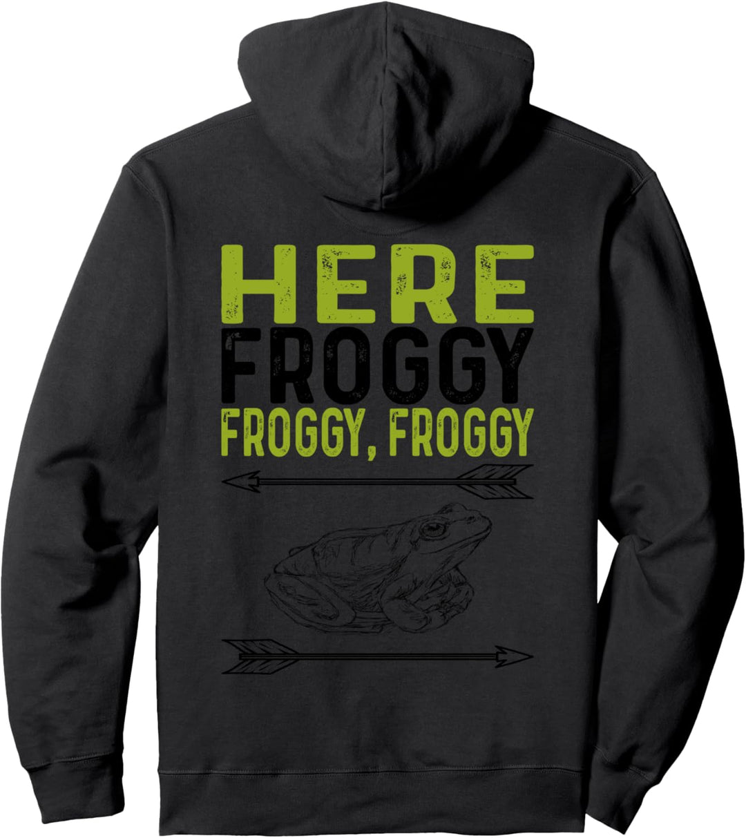 Hier Froggy Froggy Frosch-Fang Pullover Hoodie