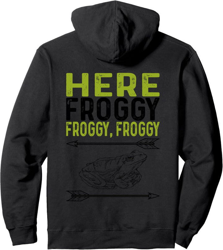 Hier Froggy Froggy Frosch-Fang Pullover Hoodie