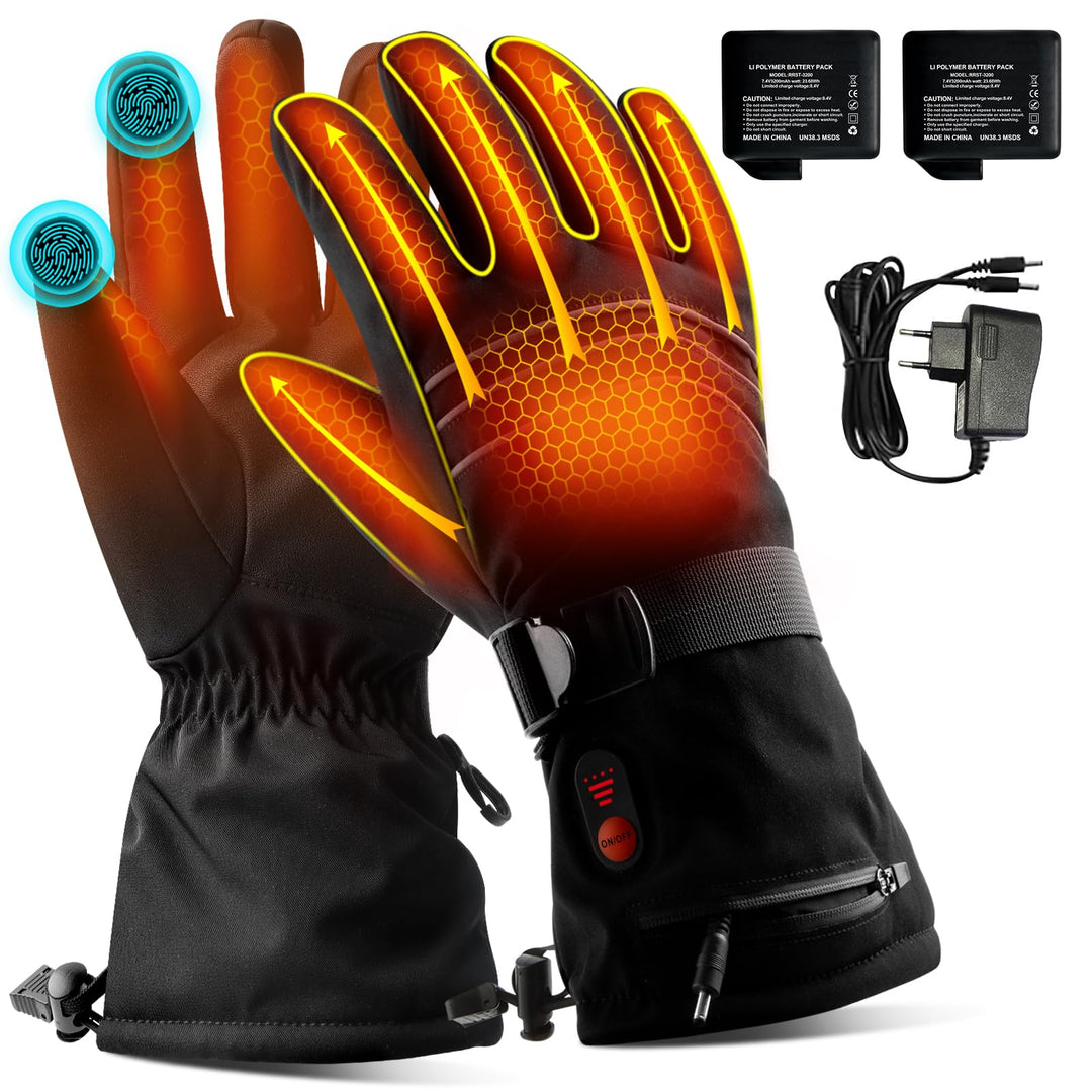 Beheizte Handschuhe für Männer oder Frauen, 7,4V 3200mAh Elektrische Batterie, Selbstheizende Handsc
