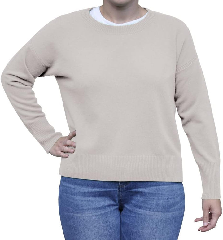 LES POULETTES -Perfekter Kaschmirpullover Lose Runder Kragen Einzigartige Grösse - Beige
