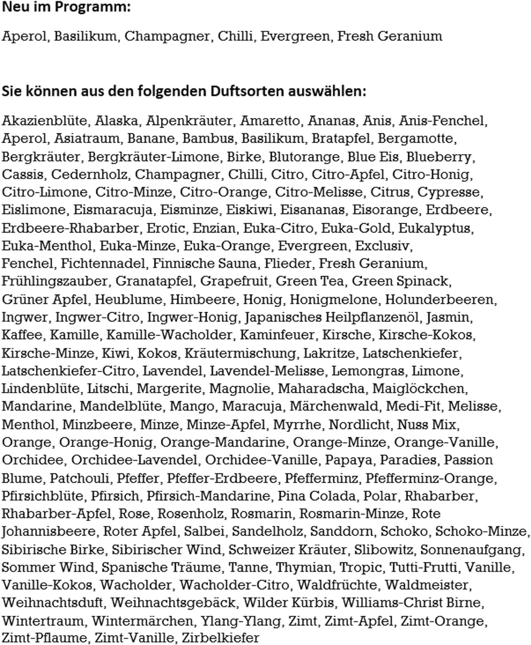 Adventskalender Füllung Saunaduftkonzentrat 24 x 20 ml von Warda freie Duftwahl aus über 170 Duftsor