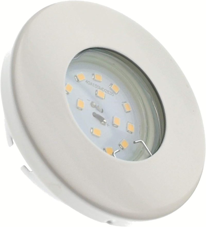 Trango 12er Set IP44 LED Einbaustrahler 6729IP-126-5W in Weiss Einbauleuchte I Badezimmer Dusche Sau