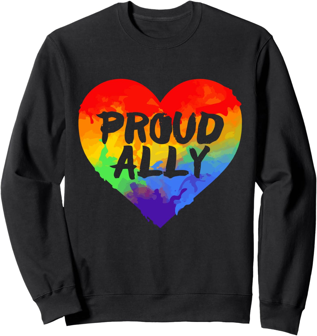 Stolzer Verbündeter LGBT Gay Pride Monat Regenbogenherz Sweatshirt