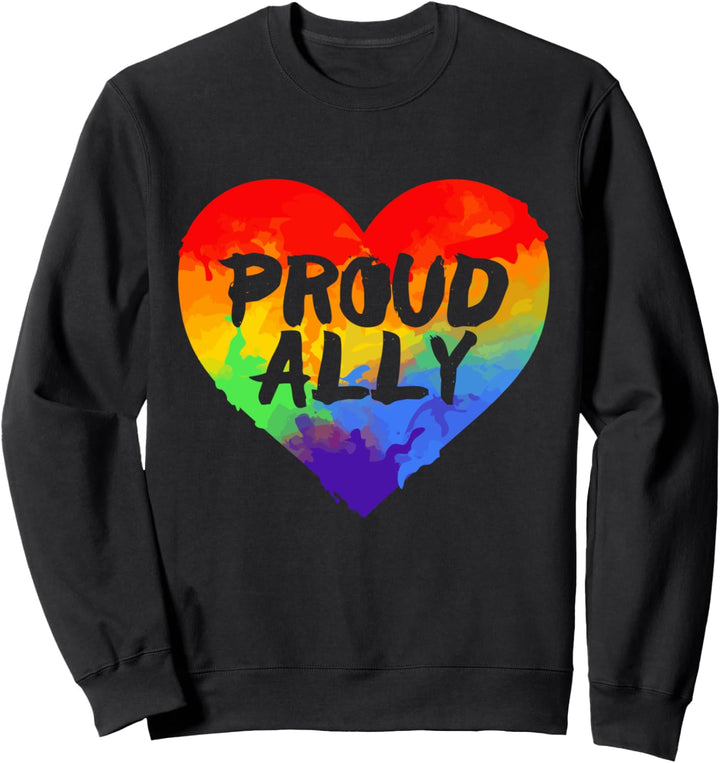 Stolzer Verbündeter LGBT Gay Pride Monat Regenbogenherz Sweatshirt