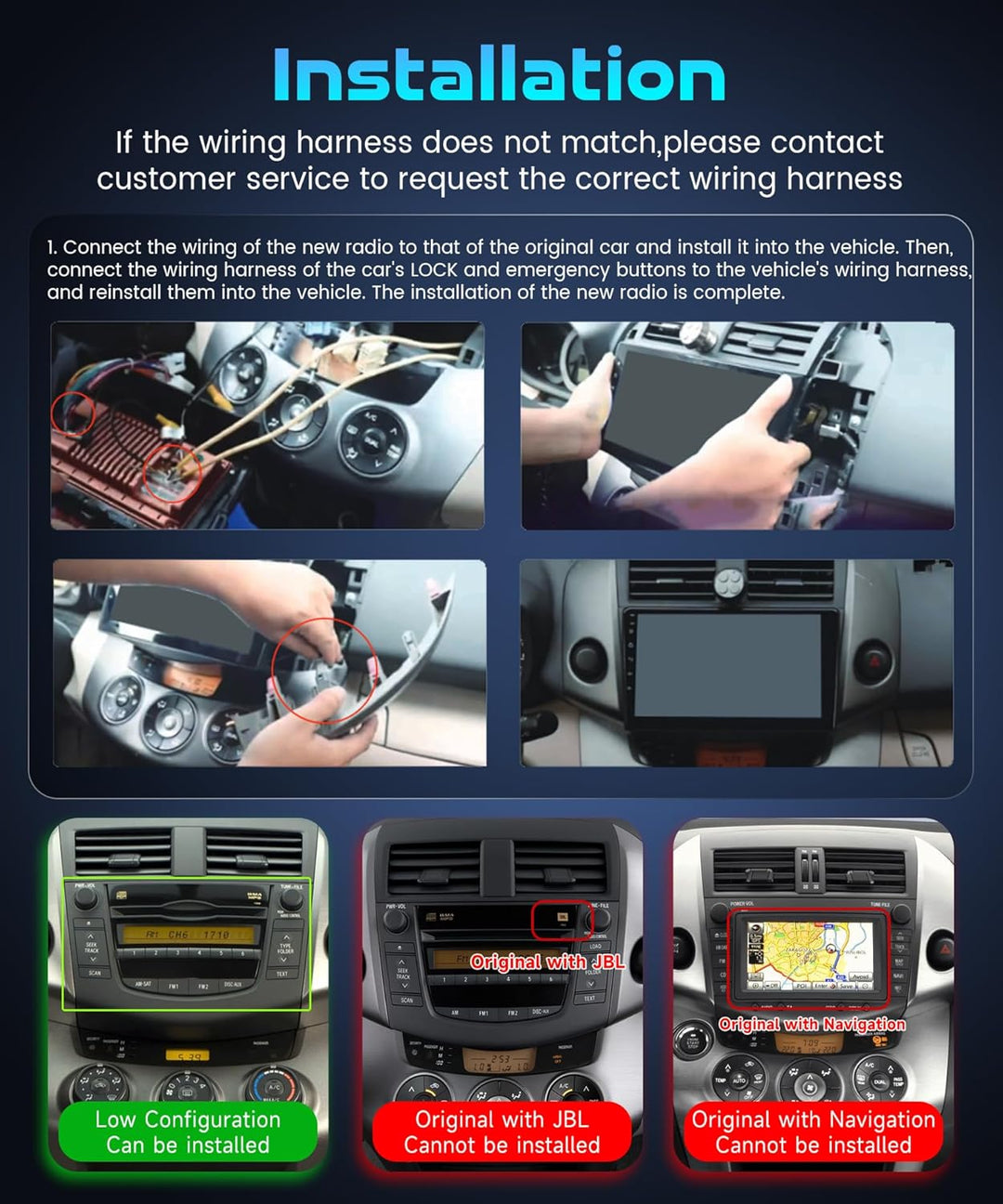4G+128G Rimoody Android Autoradio für Toyota RAV4 2007-2012 9 Zoll HD Wireless Carplay Autoradio mit