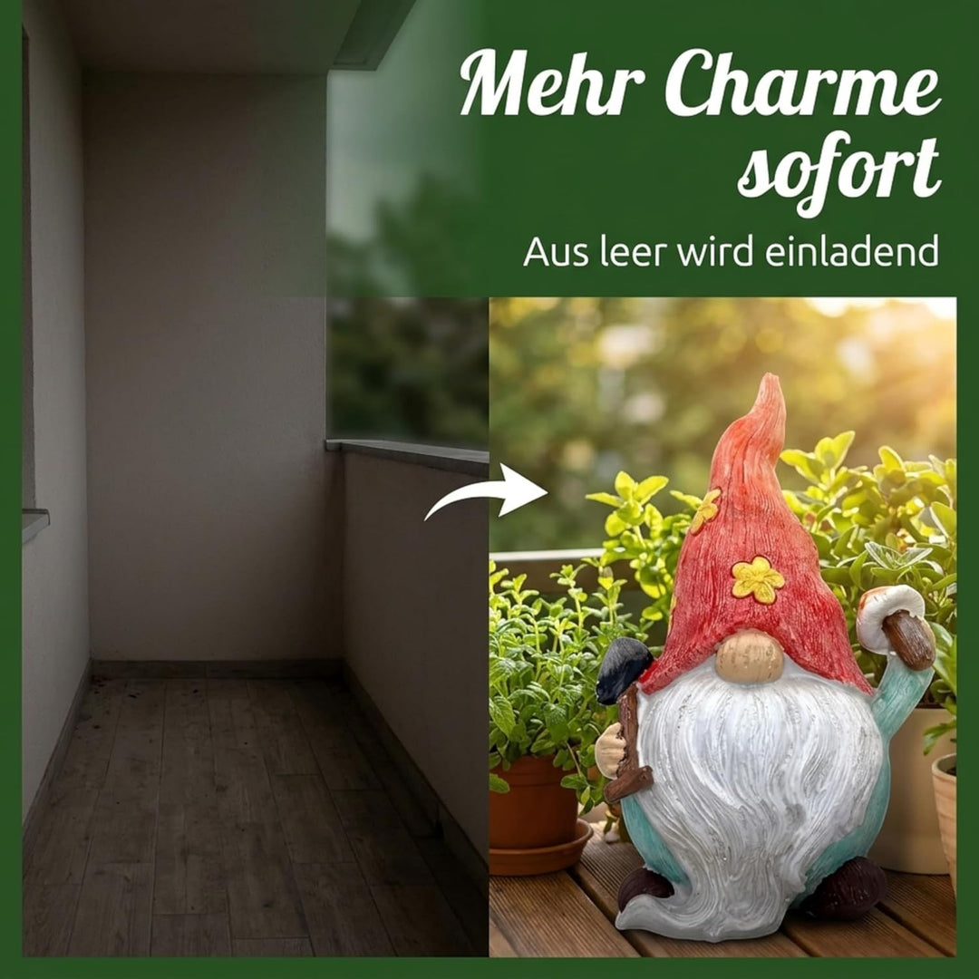 MIJOMA Gartenzwerg Gartengnom GNOME Dwarf Garten Dekoration Gartendeko Wichtel Zwerg für den Garten