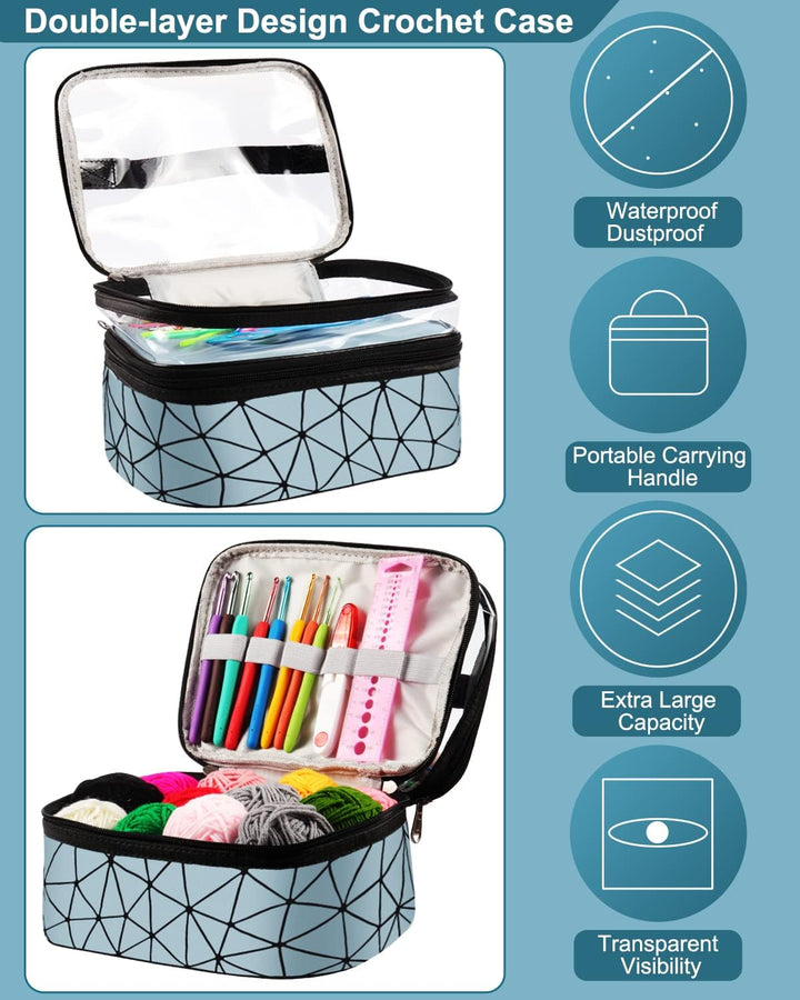 Coopay Häkelset für Anfänger, 71 Stück Häkelnadel Set mit Tasche und Wolle, Prämie Häkel Set mit Str