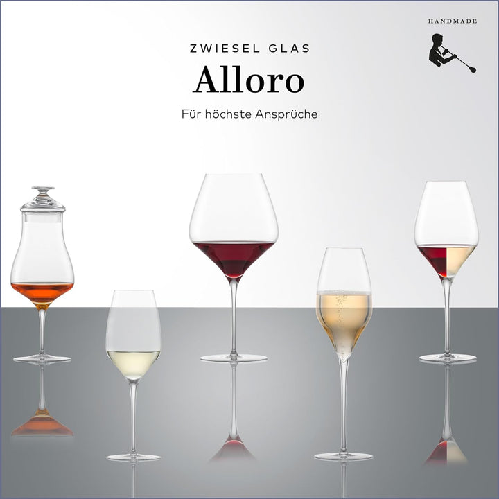 Zwiesel Glas Riesling Weissweinglas Alloro (2-er Set), in Handarbeit mundgeblasene Weingläser, ästhe