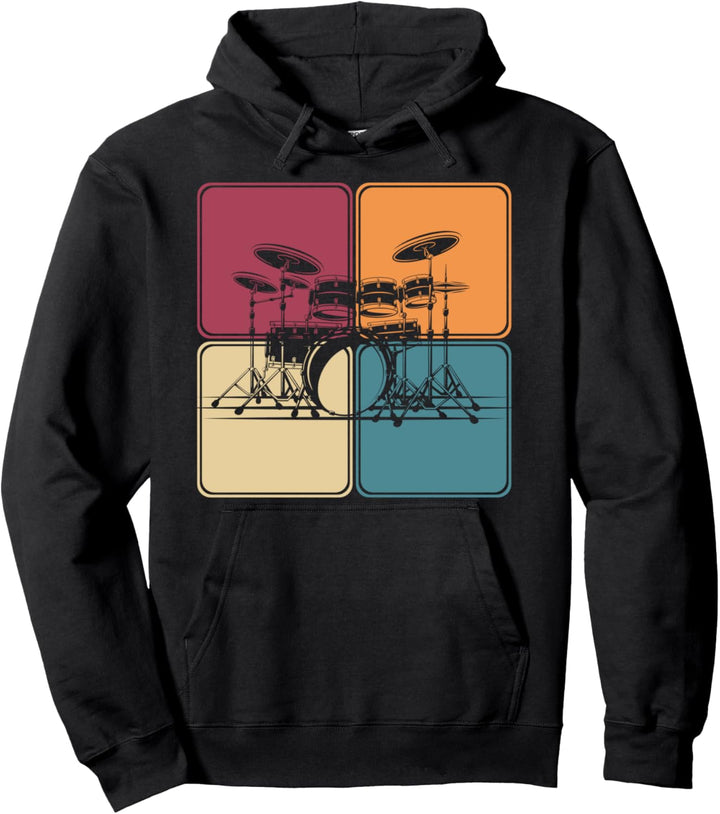 Musik Schlagzeuger Pop Art Musikinstrument Schlagzeug Pullover Hoodie