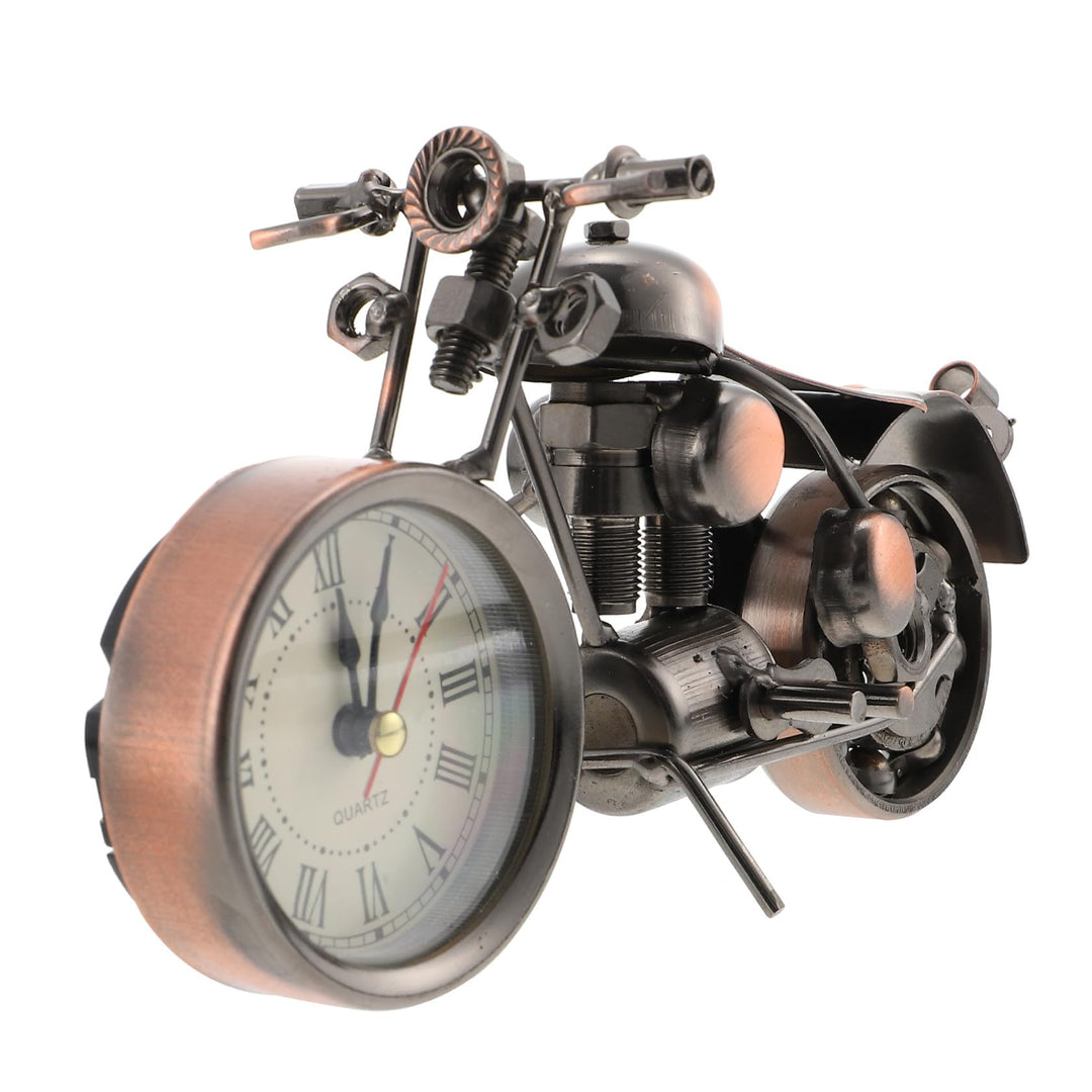 VALICLUD Vintage Motorrad Tischuhr Aus Robustem Eisen Dekorative Uhr Und Stilvolles Modell Für Büro
