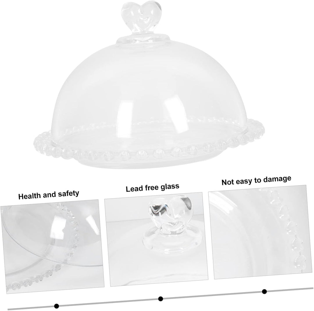 Cabilock Glasglocke Kuchenplatte Kuchenglocke Glasabdeckung K?seglocke Tortenhaube Kuchenabdeckung L