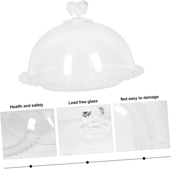 Cabilock Glasglocke Kuchenplatte Kuchenglocke Glasabdeckung K?seglocke Tortenhaube Kuchenabdeckung L