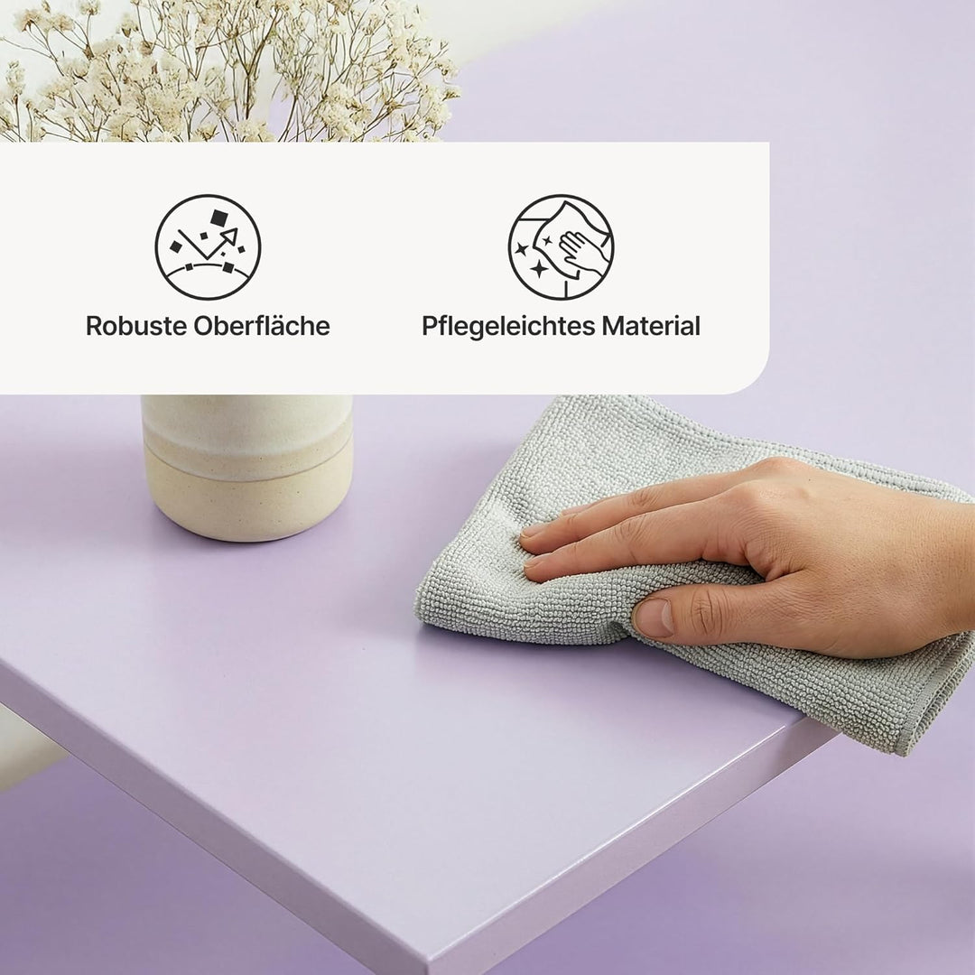 [en.casa] Couchtisch Solund Beistelltisch Metall Lila Wohnzimmertisch mit Stauraum 90 x 60 x 45 cm S