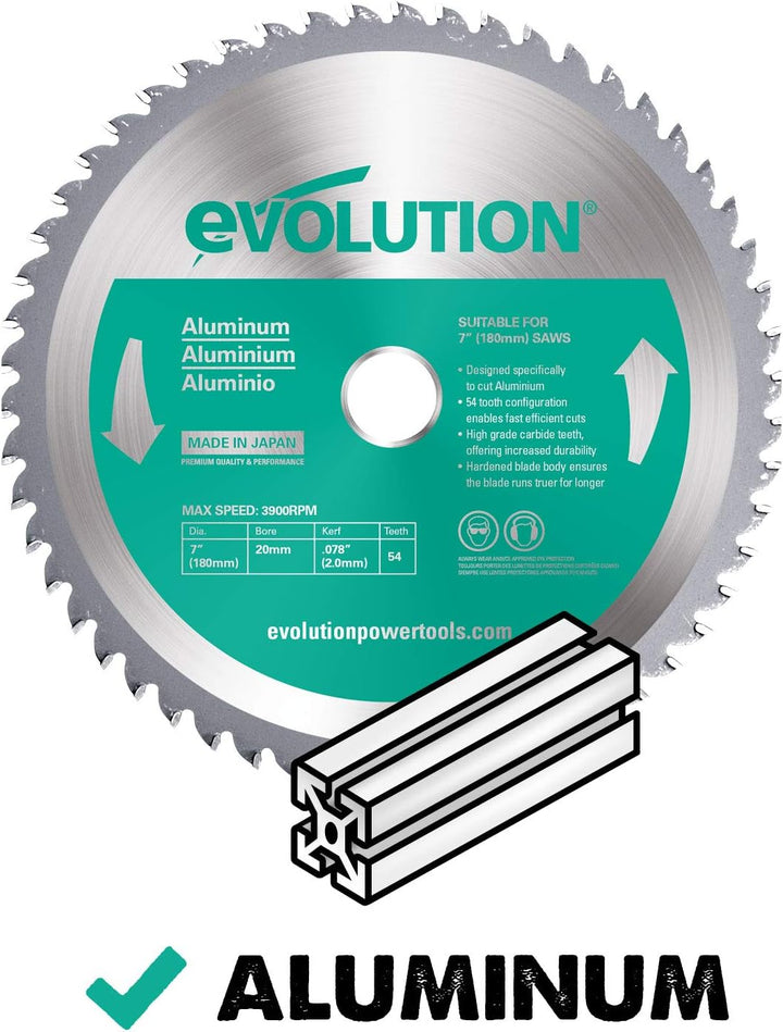 Evolution Evoblade 230 AL Kreissägeblatt für Aluminium, Wolframcarbid (TCT), 230 mm