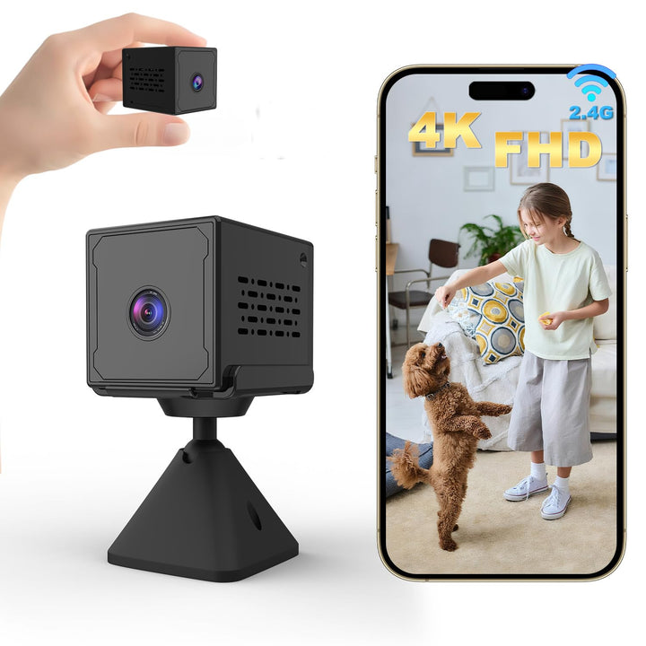 Mini Kamera, 4K Full HD Überwachungskamera Innen, 3 modes:WLAN/AP Hotspot/Überwachungskamera ohne WL