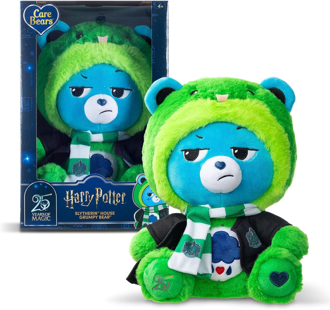 Care Bears x Harry Potter Slytherin Grumpy Bear 30cm Hoodie-Plüsch – Premium Hogwarts-Haus-Sammlerst