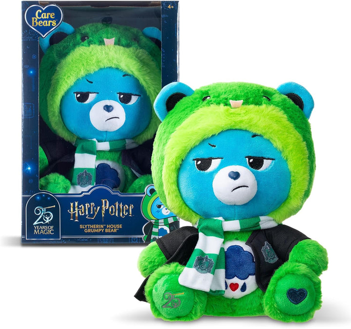 Care Bears x Harry Potter Slytherin Grumpy Bear 30cm Hoodie-Plüsch – Premium Hogwarts-Haus-Sammlerst