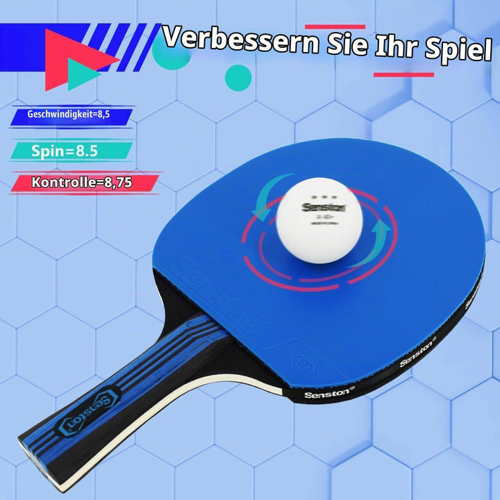 Senston Tischtennisschläger Set, 2 Tischtennisschlager, 3 Tischtennis Bälle und 1 Tasche Gut für Stu