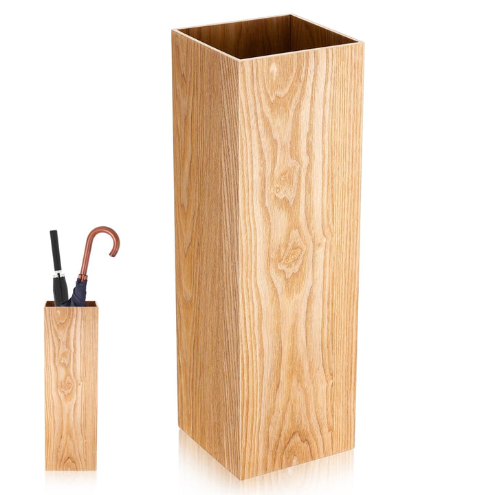 DOITOOL Regenschirmeimer Aus Holz Vintage-Regenschirm Aussenschirmhalter Schirmständer Innen-Display