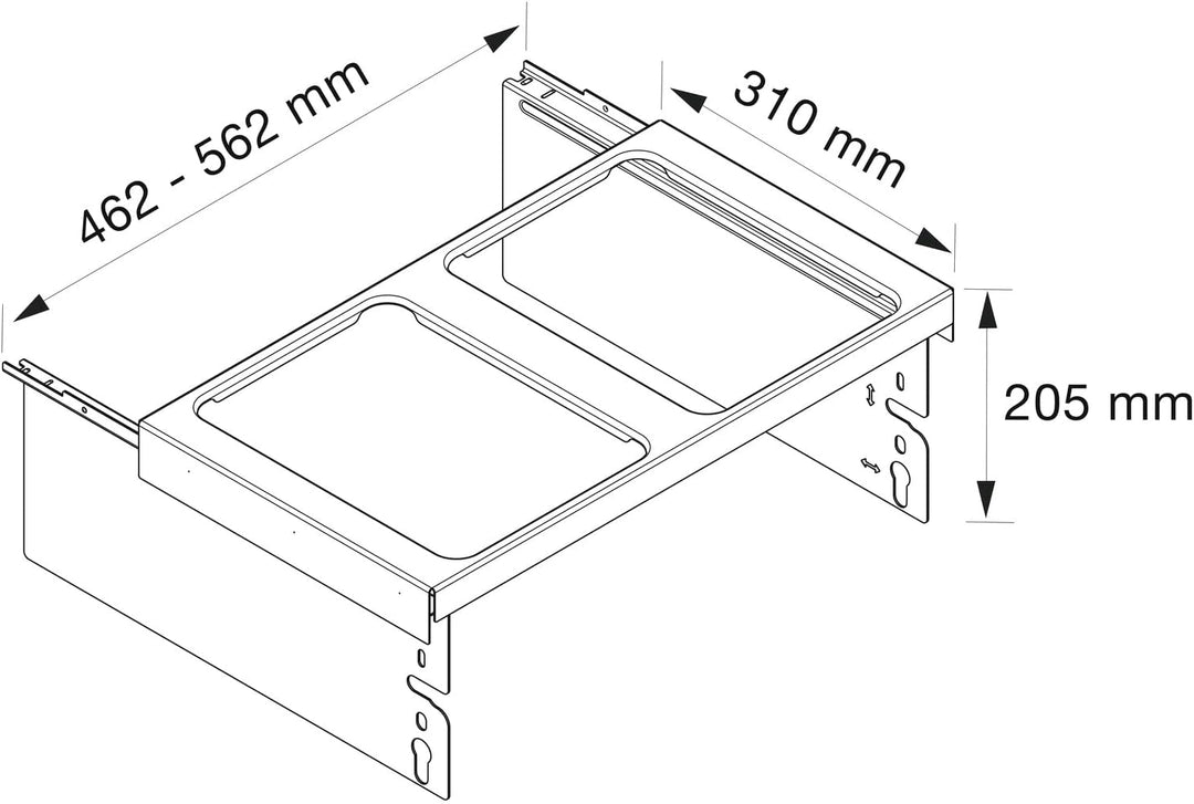 Vauth Sagel Envi Space S Einbau Abfallsammler KB 500mm, Mülleimer 2 Fächer Abfalltrennsystem mit Fro