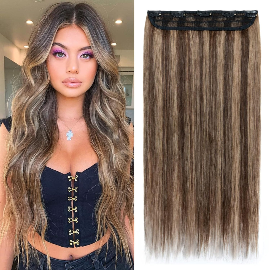 Clip in Extensions Echthaar DICK Haarteile Echthaar 1Pc 5 Clips Extensions Echthaar Clip in Weich Na