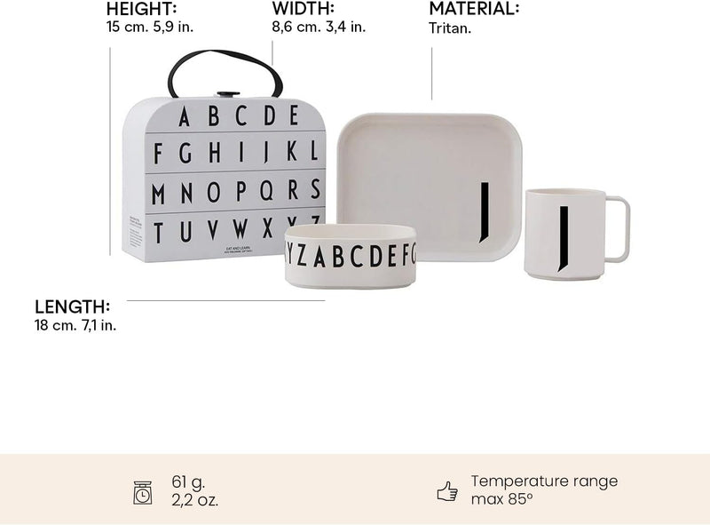 Design Letters Eat & Learn Tritan Suitcase(A-Z) | Kinder Trinkbecher & Trinklernbecher | Kindertelle