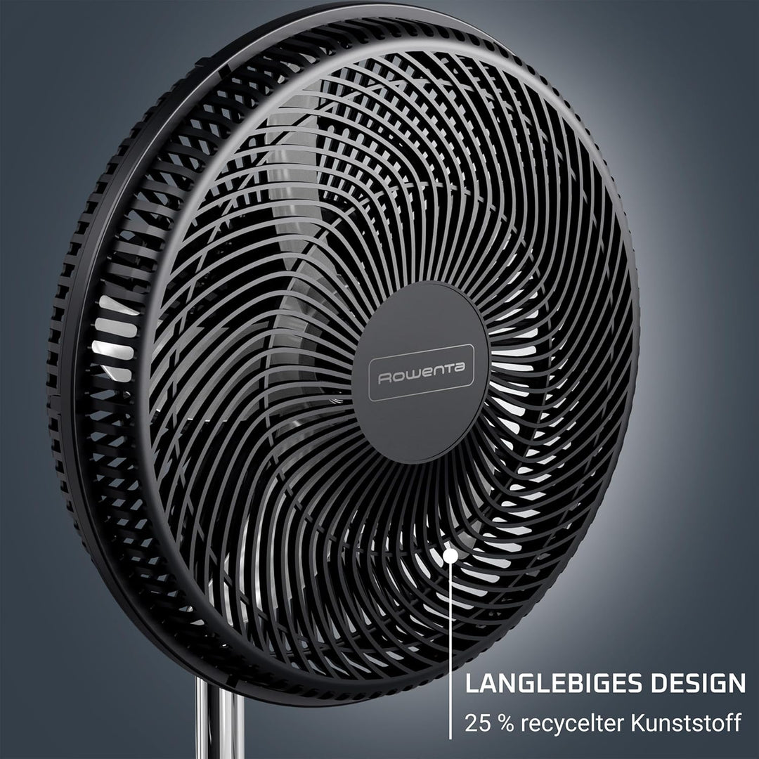 Rowenta Turbo Essential Standventilator, Schwarz, VU3110F3 51 db/ 3 Geschwindigkeitsstufen Schwarz,