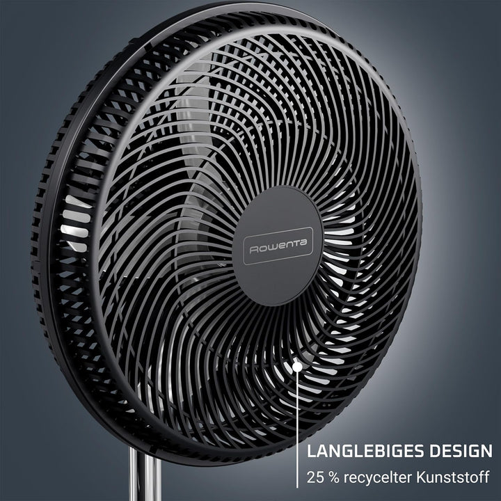 Rowenta Turbo Essential Standventilator, Schwarz, VU3110F3 51 db/ 3 Geschwindigkeitsstufen Schwarz,