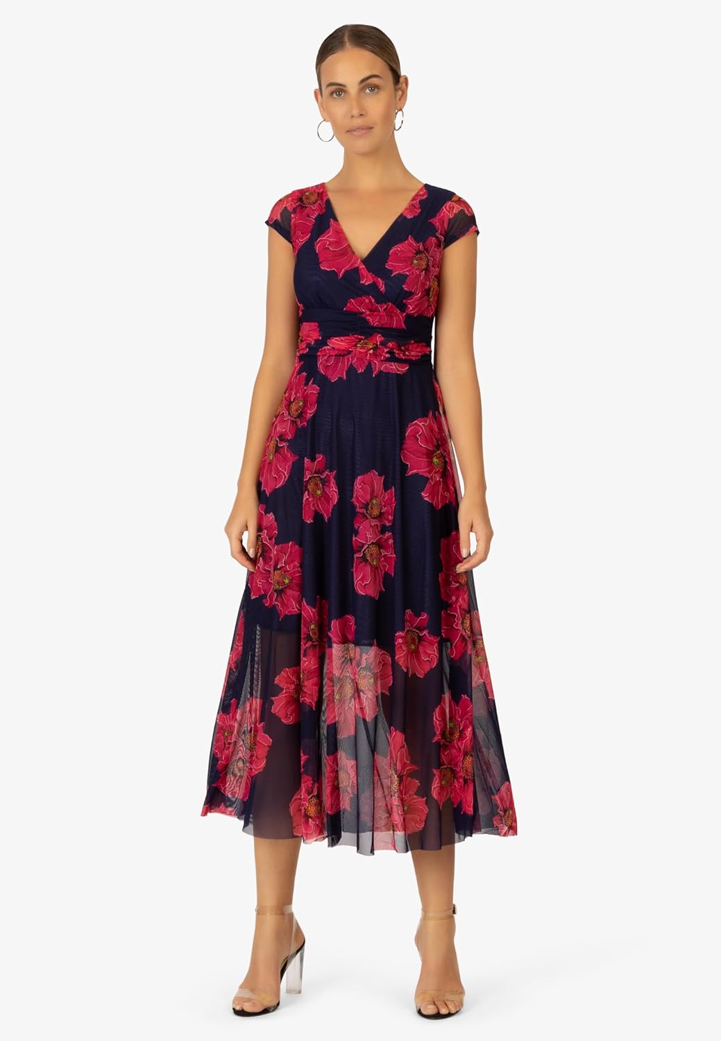 Mint & Mia Damen Schönes Kleid Dress 34 Navy-rot, 34 Navy-rot