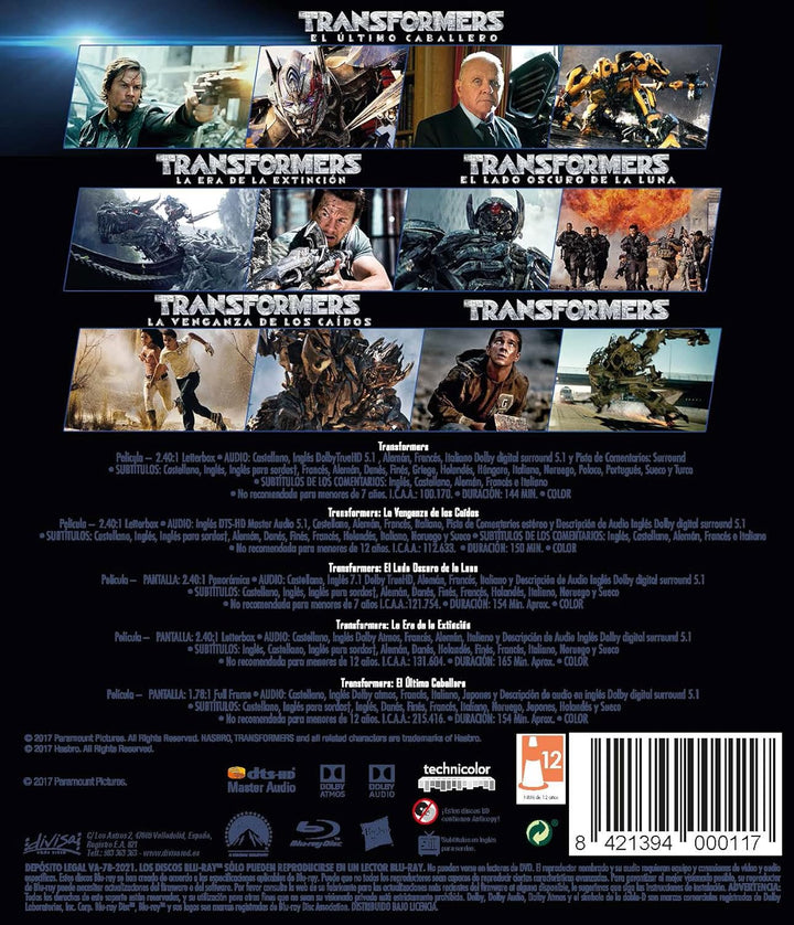 Transformers (Pack 1-5) (TRANSFORMERS PACK 1-5, Spanien Import, siehe Details für Sprachen) [Blu-ray